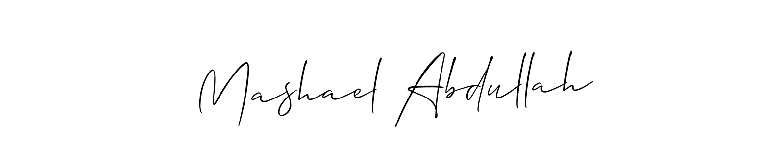 How to make Mashael Abdullah name signature. Use Allison_Script style for creating short signs online. This is the latest handwritten sign. Mashael Abdullah signature style 2 images and pictures png