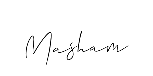 You should practise on your own different ways (Allison_Script) to write your name (Masham) in signature. don't let someone else do it for you. Masham signature style 2 images and pictures png
