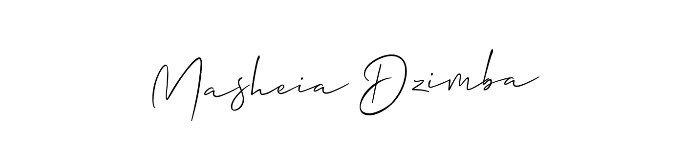 Design your own signature with our free online signature maker. With this signature software, you can create a handwritten (Allison_Script) signature for name Masheia Dzimba. Masheia Dzimba signature style 2 images and pictures png