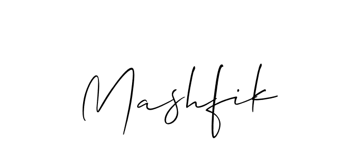 How to make Mashfik signature? Allison_Script is a professional autograph style. Create handwritten signature for Mashfik name. Mashfik signature style 2 images and pictures png