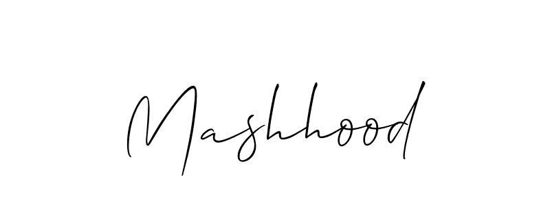 Allison_Script is a professional signature style that is perfect for those who want to add a touch of class to their signature. It is also a great choice for those who want to make their signature more unique. Get Mashhood name to fancy signature for free. Mashhood signature style 2 images and pictures png