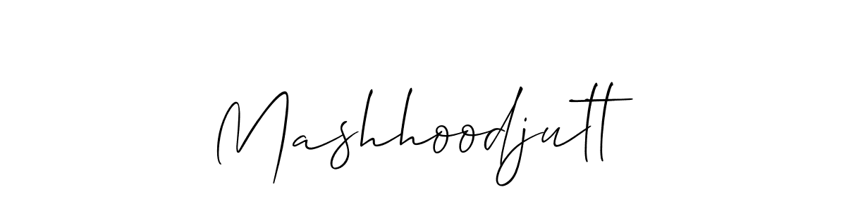 It looks lik you need a new signature style for name Mashhoodjutt. Design unique handwritten (Allison_Script) signature with our free signature maker in just a few clicks. Mashhoodjutt signature style 2 images and pictures png