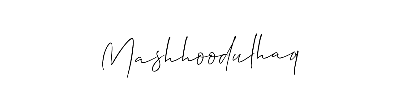 Make a short Mashhoodulhaq signature style. Manage your documents anywhere anytime using Allison_Script. Create and add eSignatures, submit forms, share and send files easily. Mashhoodulhaq signature style 2 images and pictures png