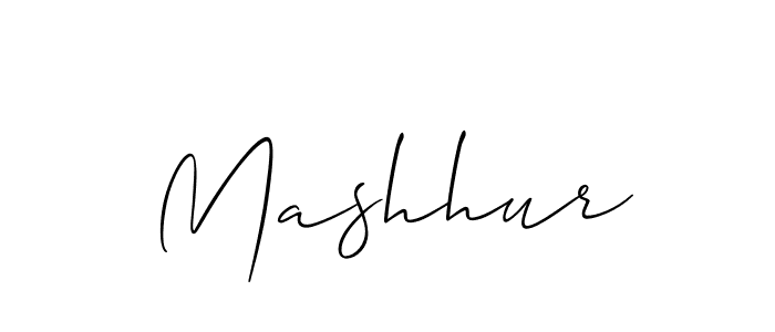 Create a beautiful signature design for name Mashhur. With this signature (Allison_Script) fonts, you can make a handwritten signature for free. Mashhur signature style 2 images and pictures png