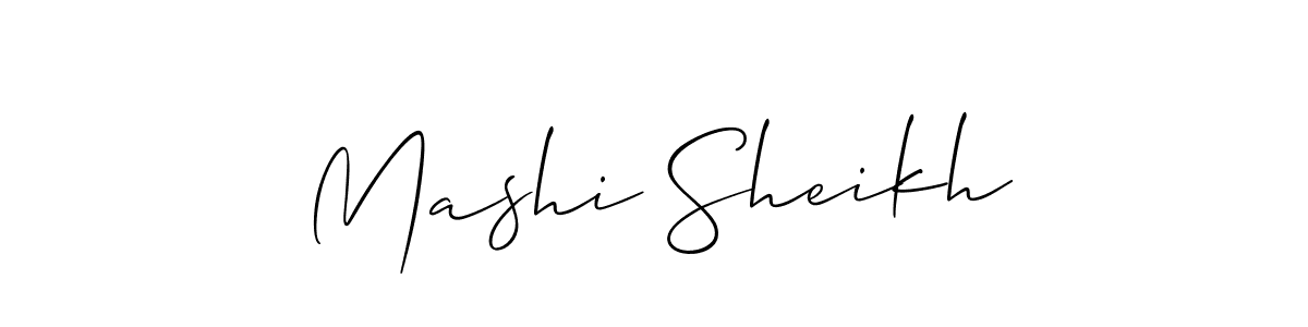Also You can easily find your signature by using the search form. We will create Mashi Sheikh name handwritten signature images for you free of cost using Allison_Script sign style. Mashi Sheikh signature style 2 images and pictures png