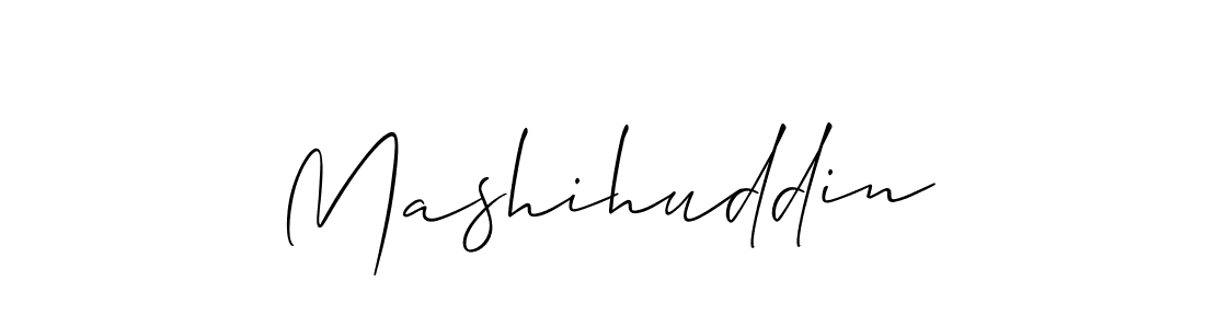 Make a beautiful signature design for name Mashihuddin. With this signature (Allison_Script) style, you can create a handwritten signature for free. Mashihuddin signature style 2 images and pictures png