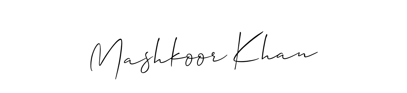 How to make Mashkoor Khan signature? Allison_Script is a professional autograph style. Create handwritten signature for Mashkoor Khan name. Mashkoor Khan signature style 2 images and pictures png