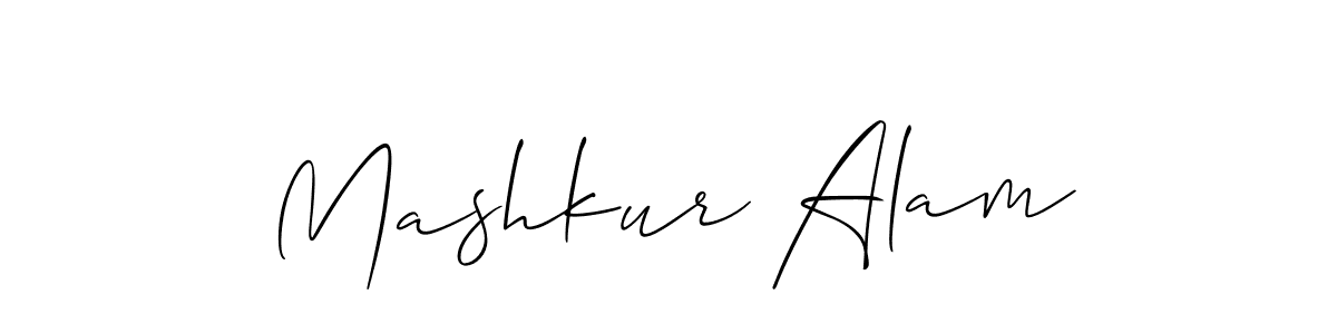 Make a beautiful signature design for name Mashkur Alam. With this signature (Allison_Script) style, you can create a handwritten signature for free. Mashkur Alam signature style 2 images and pictures png