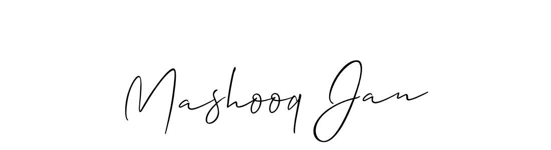 Make a beautiful signature design for name Mashooq Jan. With this signature (Allison_Script) style, you can create a handwritten signature for free. Mashooq Jan signature style 2 images and pictures png