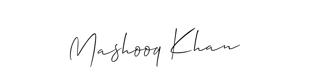 The best way (Allison_Script) to make a short signature is to pick only two or three words in your name. The name Mashooq Khan include a total of six letters. For converting this name. Mashooq Khan signature style 2 images and pictures png