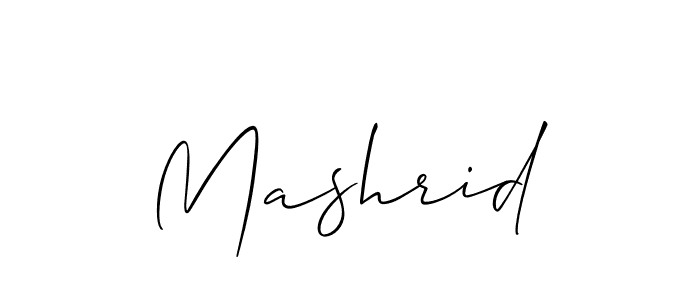 How to Draw Mashrid signature style? Allison_Script is a latest design signature styles for name Mashrid. Mashrid signature style 2 images and pictures png