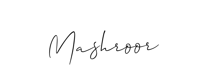 Design your own signature with our free online signature maker. With this signature software, you can create a handwritten (Allison_Script) signature for name Mashroor. Mashroor signature style 2 images and pictures png