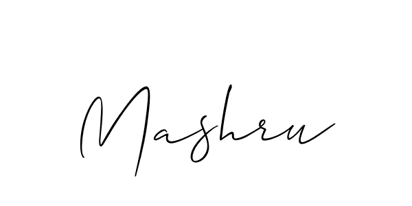 Make a beautiful signature design for name Mashru. With this signature (Allison_Script) style, you can create a handwritten signature for free. Mashru signature style 2 images and pictures png