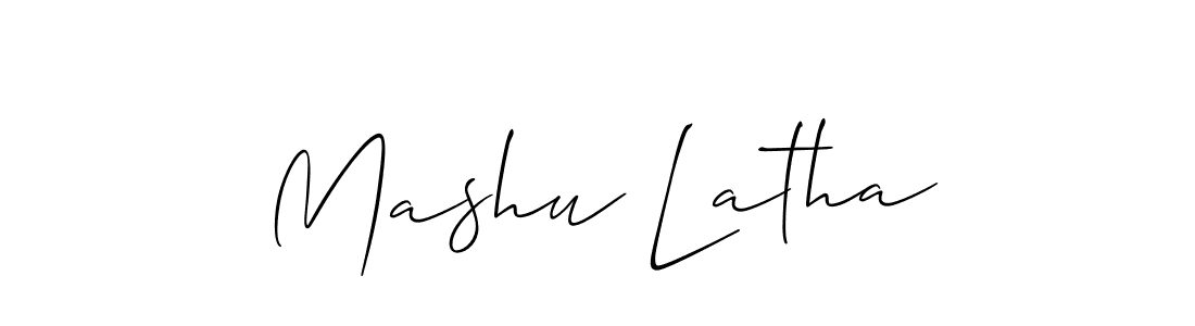 It looks lik you need a new signature style for name Mashu Latha. Design unique handwritten (Allison_Script) signature with our free signature maker in just a few clicks. Mashu Latha signature style 2 images and pictures png