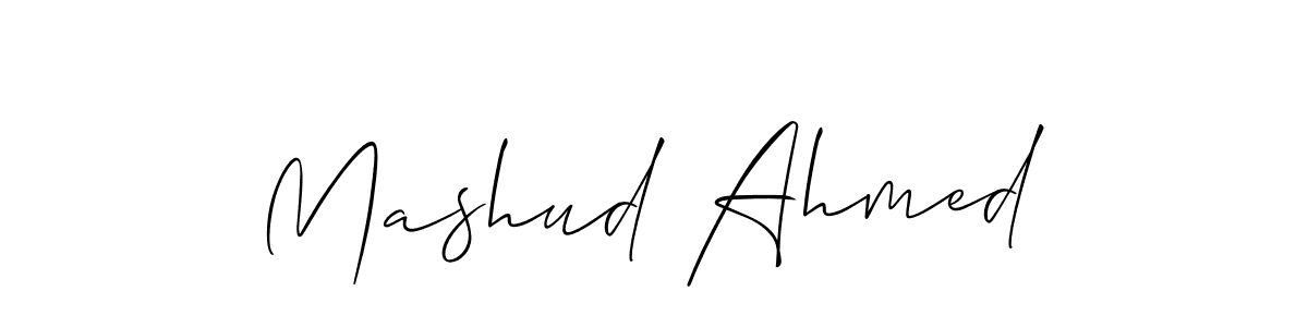 if you are searching for the best signature style for your name Mashud Ahmed. so please give up your signature search. here we have designed multiple signature styles  using Allison_Script. Mashud Ahmed signature style 2 images and pictures png