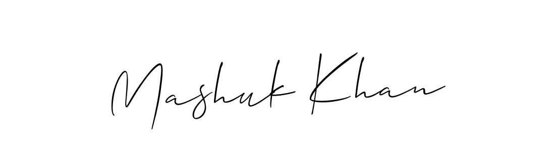 Use a signature maker to create a handwritten signature online. With this signature software, you can design (Allison_Script) your own signature for name Mashuk Khan. Mashuk Khan signature style 2 images and pictures png