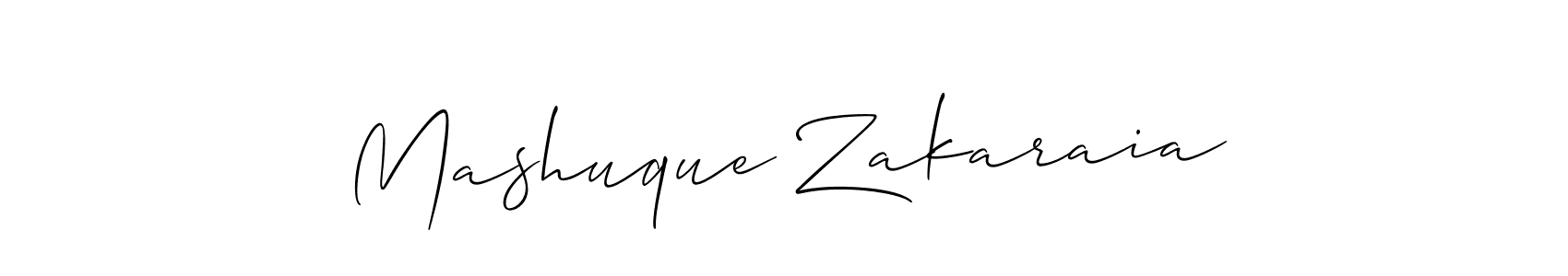 How to Draw Mashuque Zakaraia signature style? Allison_Script is a latest design signature styles for name Mashuque Zakaraia. Mashuque Zakaraia signature style 2 images and pictures png
