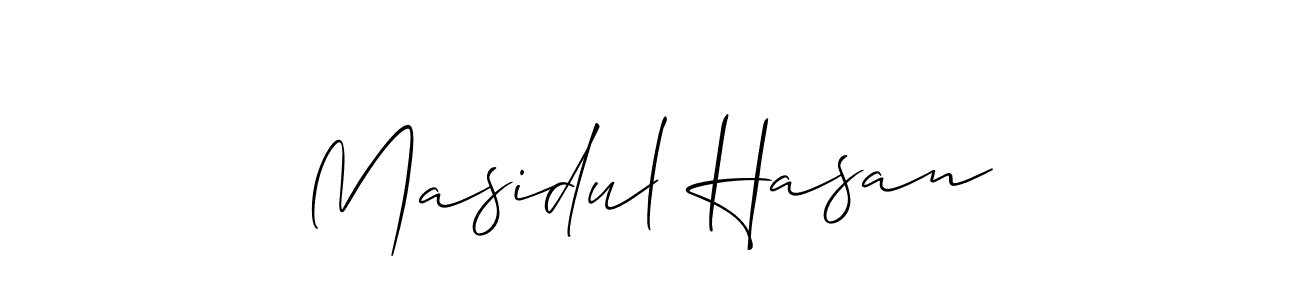 Use a signature maker to create a handwritten signature online. With this signature software, you can design (Allison_Script) your own signature for name Masidul Hasan. Masidul Hasan signature style 2 images and pictures png