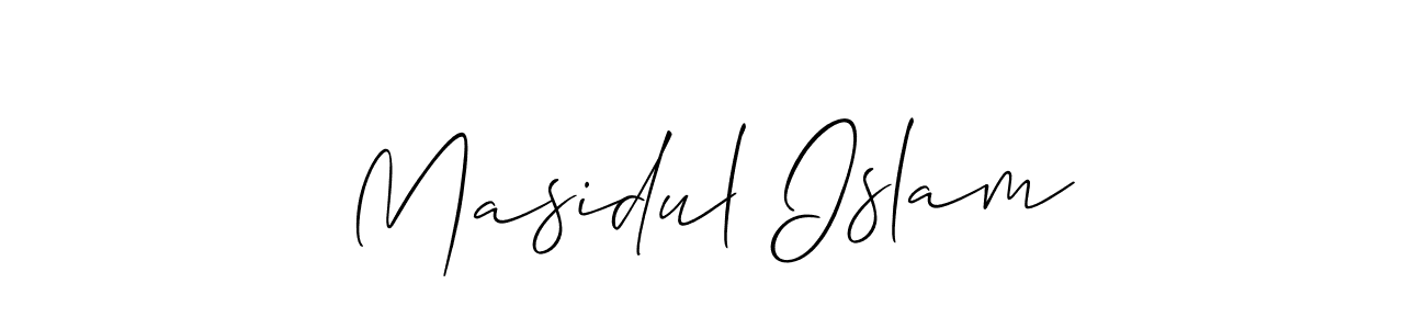 How to make Masidul Islam name signature. Use Allison_Script style for creating short signs online. This is the latest handwritten sign. Masidul Islam signature style 2 images and pictures png