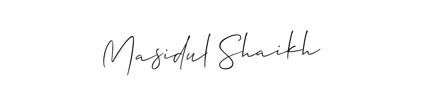 How to make Masidul Shaikh name signature. Use Allison_Script style for creating short signs online. This is the latest handwritten sign. Masidul Shaikh signature style 2 images and pictures png