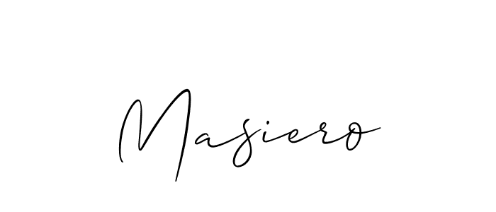 Design your own signature with our free online signature maker. With this signature software, you can create a handwritten (Allison_Script) signature for name Masiero. Masiero signature style 2 images and pictures png