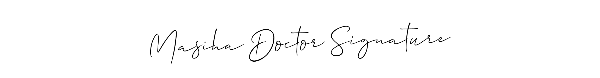 Make a beautiful signature design for name Masiha Doctor Signature. With this signature (Allison_Script) style, you can create a handwritten signature for free. Masiha Doctor Signature signature style 2 images and pictures png