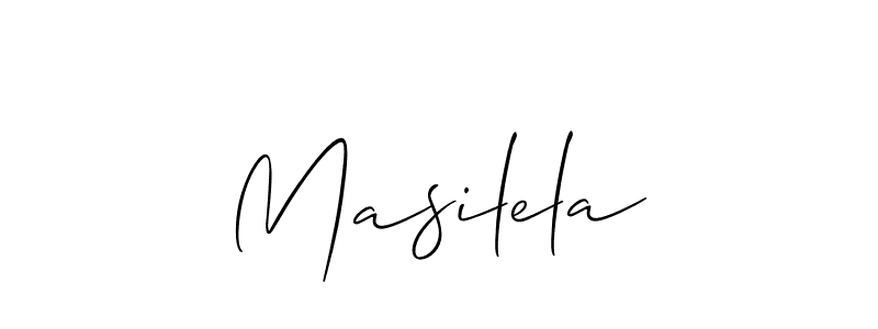 Allison_Script is a professional signature style that is perfect for those who want to add a touch of class to their signature. It is also a great choice for those who want to make their signature more unique. Get Masilela name to fancy signature for free. Masilela signature style 2 images and pictures png