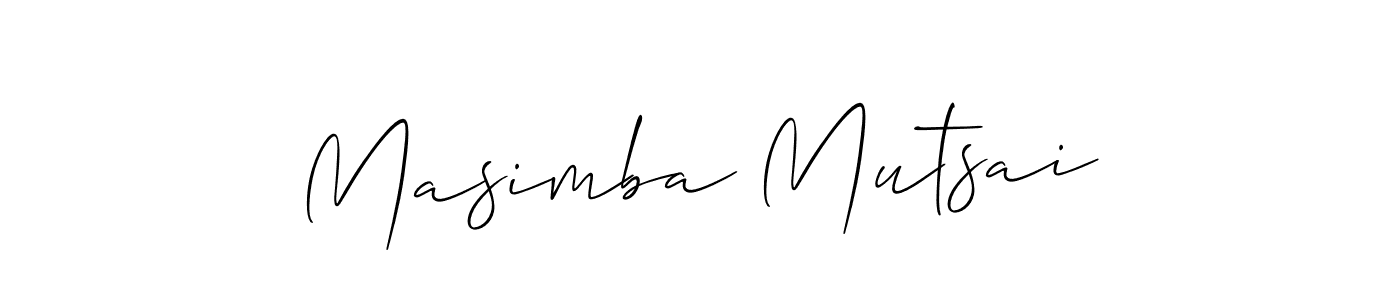 Make a beautiful signature design for name Masimba Mutsai. With this signature (Allison_Script) style, you can create a handwritten signature for free. Masimba Mutsai signature style 2 images and pictures png