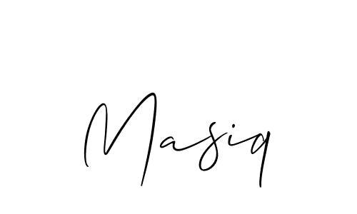 if you are searching for the best signature style for your name Masiq. so please give up your signature search. here we have designed multiple signature styles  using Allison_Script. Masiq signature style 2 images and pictures png