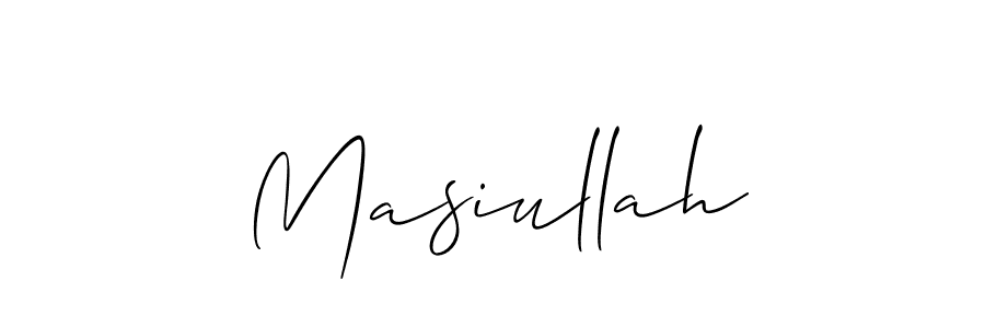 Design your own signature with our free online signature maker. With this signature software, you can create a handwritten (Allison_Script) signature for name Masiullah. Masiullah signature style 2 images and pictures png