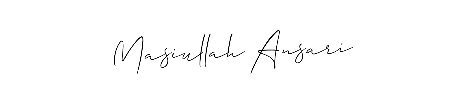 It looks lik you need a new signature style for name Masiullah Ansari. Design unique handwritten (Allison_Script) signature with our free signature maker in just a few clicks. Masiullah Ansari signature style 2 images and pictures png