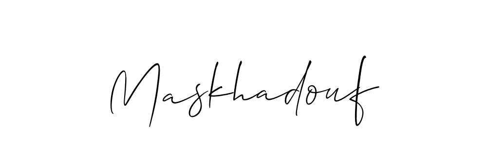 Maskhadouf stylish signature style. Best Handwritten Sign (Allison_Script) for my name. Handwritten Signature Collection Ideas for my name Maskhadouf. Maskhadouf signature style 2 images and pictures png