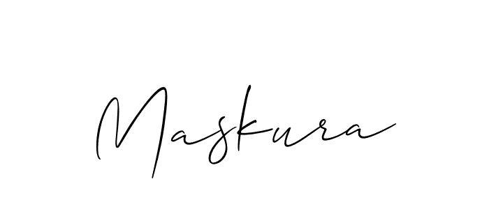 Design your own signature with our free online signature maker. With this signature software, you can create a handwritten (Allison_Script) signature for name Maskura. Maskura signature style 2 images and pictures png