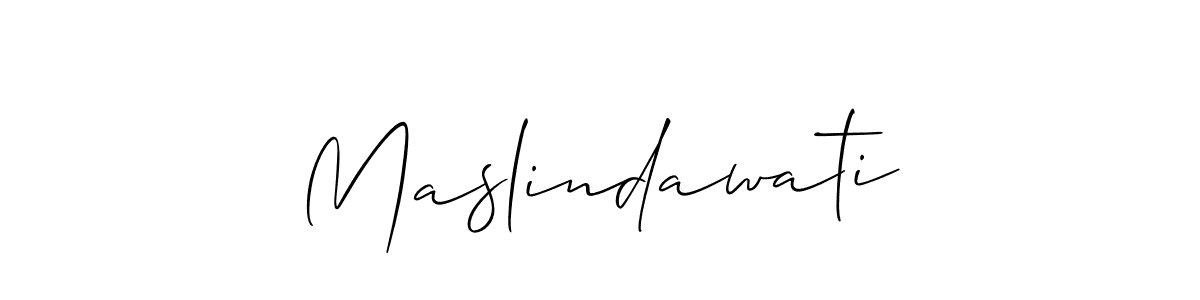 Similarly Allison_Script is the best handwritten signature design. Signature creator online .You can use it as an online autograph creator for name Maslindawati. Maslindawati signature style 2 images and pictures png