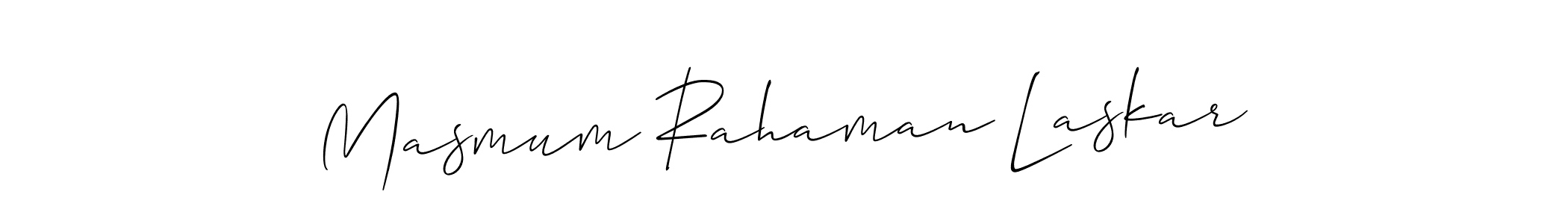 Design your own signature with our free online signature maker. With this signature software, you can create a handwritten (Allison_Script) signature for name Masmum Rahaman Laskar. Masmum Rahaman Laskar signature style 2 images and pictures png