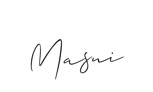 Masni stylish signature style. Best Handwritten Sign (Allison_Script) for my name. Handwritten Signature Collection Ideas for my name Masni. Masni signature style 2 images and pictures png