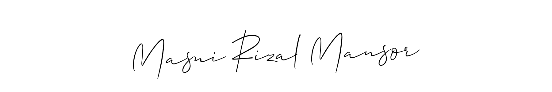 Also we have Masni Rizal Mansor name is the best signature style. Create professional handwritten signature collection using Allison_Script autograph style. Masni Rizal Mansor signature style 2 images and pictures png