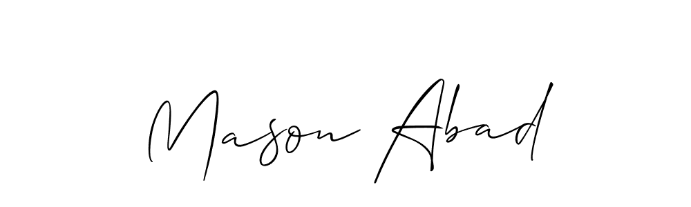 Design your own signature with our free online signature maker. With this signature software, you can create a handwritten (Allison_Script) signature for name Mason Abad. Mason Abad signature style 2 images and pictures png
