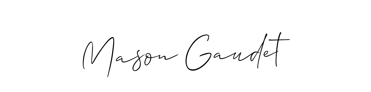 Make a beautiful signature design for name Mason Gaudet. With this signature (Allison_Script) style, you can create a handwritten signature for free. Mason Gaudet signature style 2 images and pictures png