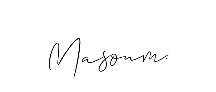 if you are searching for the best signature style for your name Masonm.. so please give up your signature search. here we have designed multiple signature styles  using Allison_Script. Masonm. signature style 2 images and pictures png