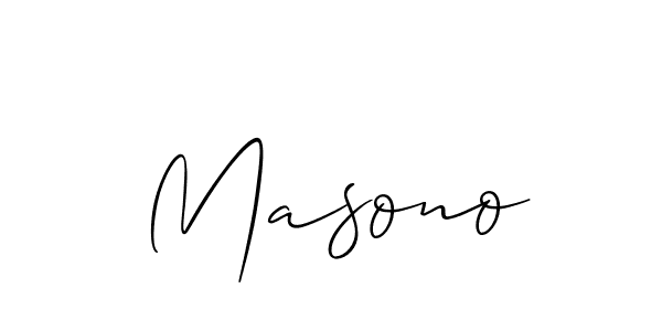 The best way (Allison_Script) to make a short signature is to pick only two or three words in your name. The name Masono include a total of six letters. For converting this name. Masono signature style 2 images and pictures png