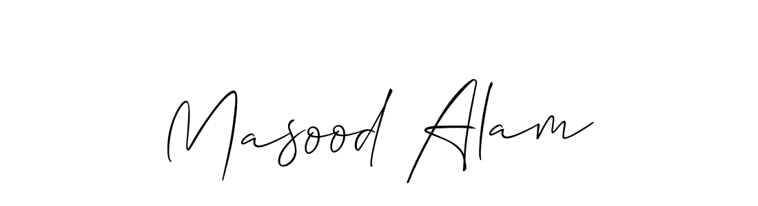 You should practise on your own different ways (Allison_Script) to write your name (Masood Alam) in signature. don't let someone else do it for you. Masood Alam signature style 2 images and pictures png