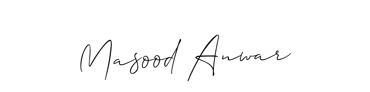 How to make Masood Anwar name signature. Use Allison_Script style for creating short signs online. This is the latest handwritten sign. Masood Anwar signature style 2 images and pictures png