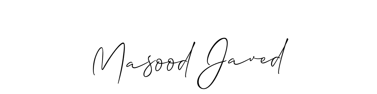 How to make Masood Javed name signature. Use Allison_Script style for creating short signs online. This is the latest handwritten sign. Masood Javed signature style 2 images and pictures png