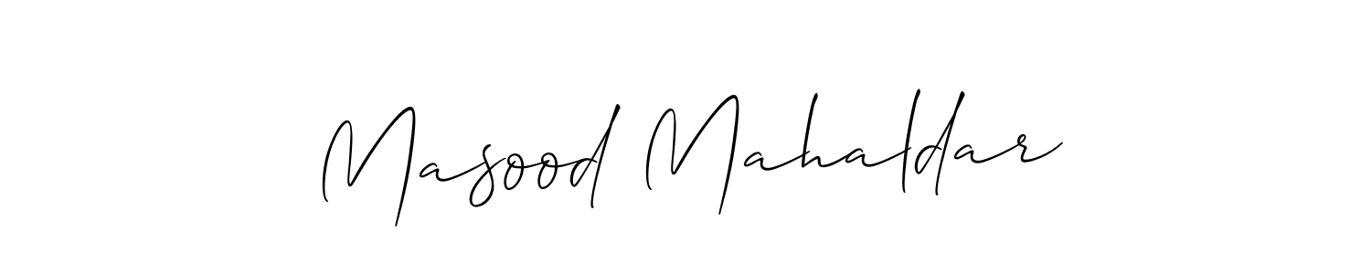 if you are searching for the best signature style for your name Masood Mahaldar. so please give up your signature search. here we have designed multiple signature styles  using Allison_Script. Masood Mahaldar signature style 2 images and pictures png