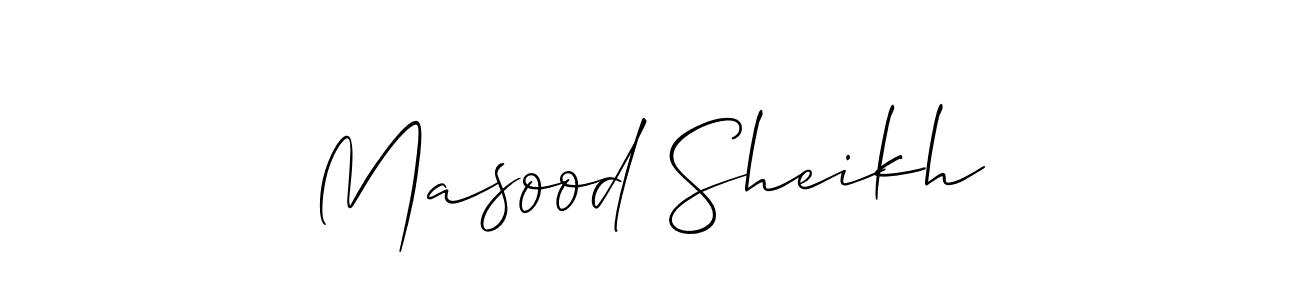 Use a signature maker to create a handwritten signature online. With this signature software, you can design (Allison_Script) your own signature for name Masood Sheikh. Masood Sheikh signature style 2 images and pictures png