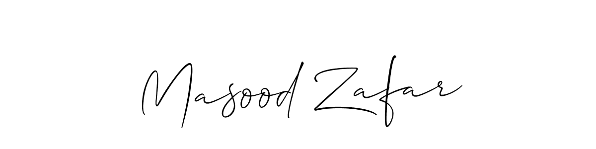 Use a signature maker to create a handwritten signature online. With this signature software, you can design (Allison_Script) your own signature for name Masood Zafar. Masood Zafar signature style 2 images and pictures png