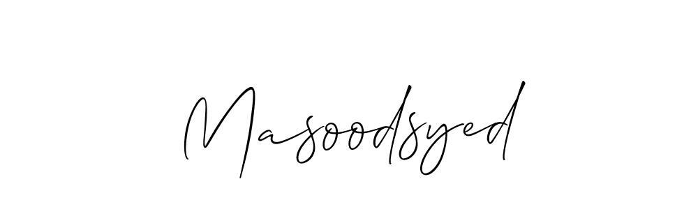 The best way (Allison_Script) to make a short signature is to pick only two or three words in your name. The name Masoodsyed include a total of six letters. For converting this name. Masoodsyed signature style 2 images and pictures png