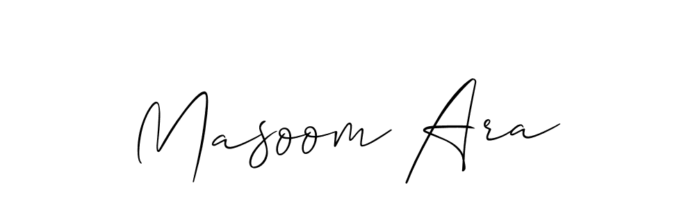 It looks lik you need a new signature style for name Masoom Ara. Design unique handwritten (Allison_Script) signature with our free signature maker in just a few clicks. Masoom Ara signature style 2 images and pictures png