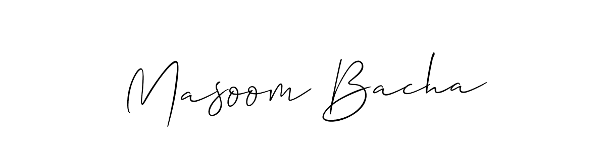 Design your own signature with our free online signature maker. With this signature software, you can create a handwritten (Allison_Script) signature for name Masoom Bacha. Masoom Bacha signature style 2 images and pictures png